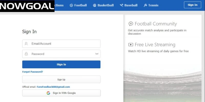 Đăng ký tài khoản bằng email bạn hay sử dụng để nhận thông báo quan trọng từ Nowgoal